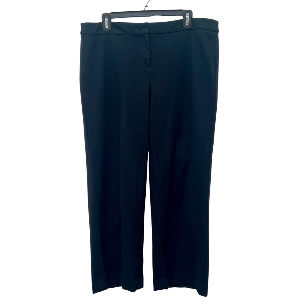 J. Jill Black Ponte Knit Straight Leg Dress Pants Womens 14 Office Career Wear
